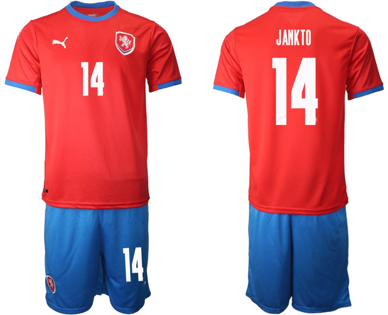 Men 2020-2021 European Cup Czech Republic home red 14 Soccer Jersey