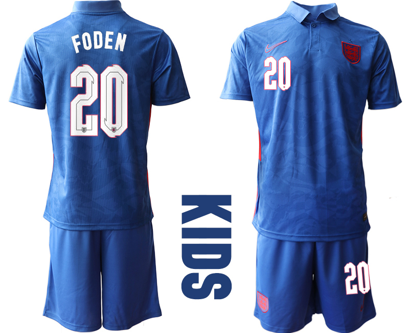 2021 European Cup England away Youth 20 soccer jerseys