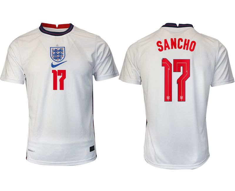 Men 2020-2021 European Cup England home aaa version white 17 Nike Soccer Jersey