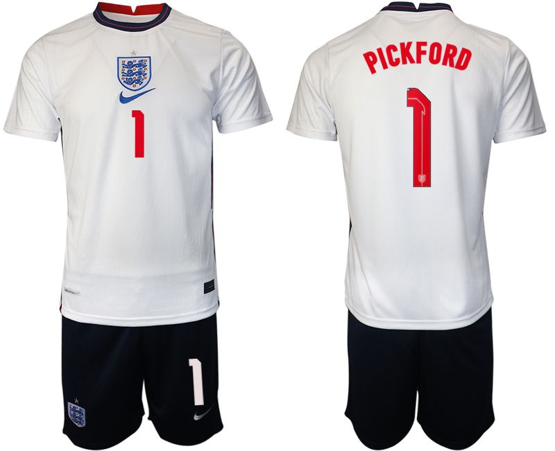 Men 2020-2021 European Cup England home white 1 Nike Soccer Jersey