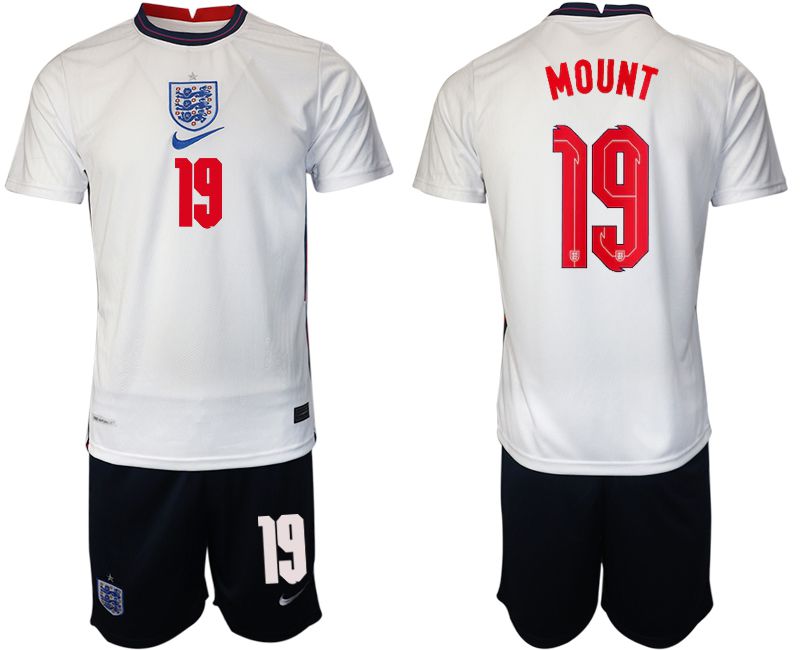 Men 2020-2021 European Cup England home white 19 Nike Soccer Jersey