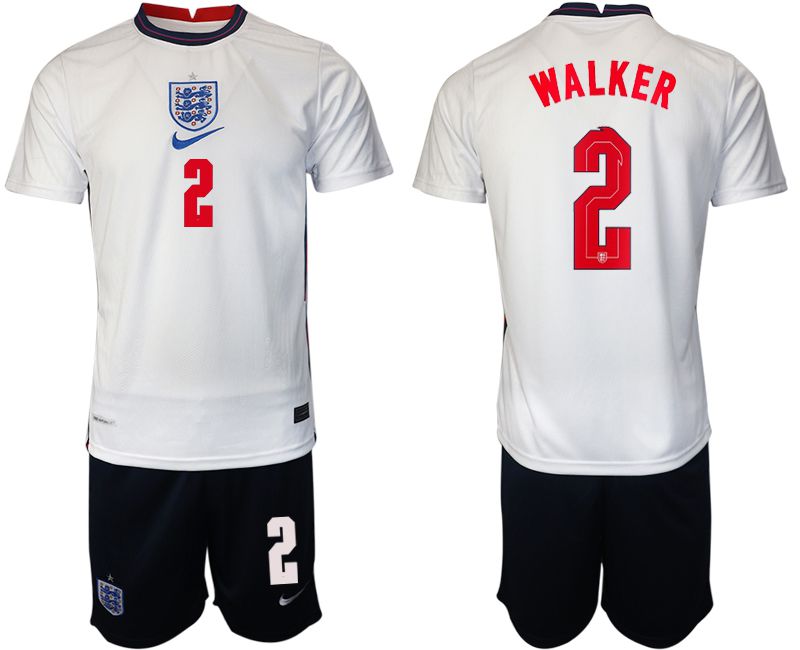 Men 2020-2021 European Cup England home white 2 Nike Soccer Jersey