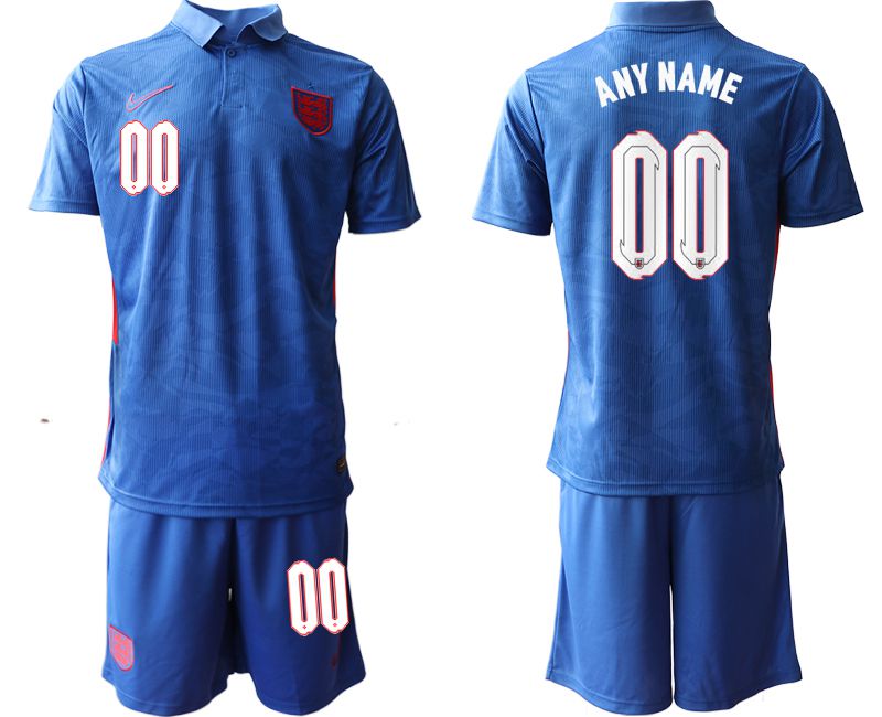 Men 2020-2021 European Cup England away blue customized Nike Soccer Jersey