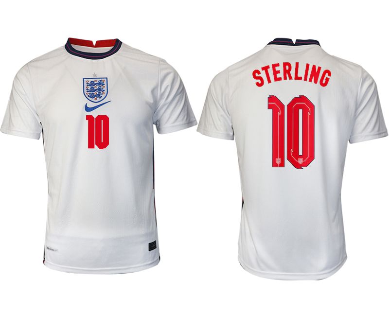 Men 2020-2021 European Cup England home aaa version white 10 Nike Soccer Jersey