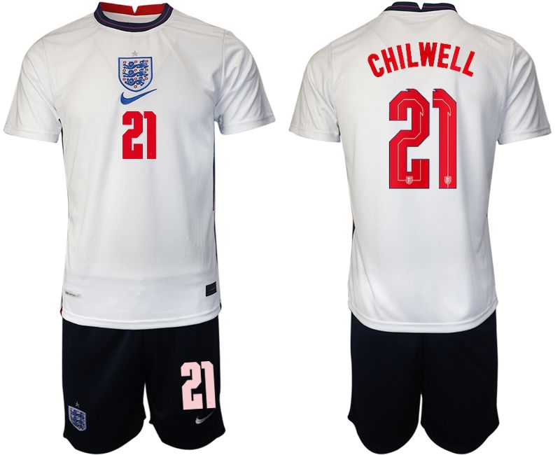 Men 2020-2021 European Cup England home white 21 Nike Soccer Jersey