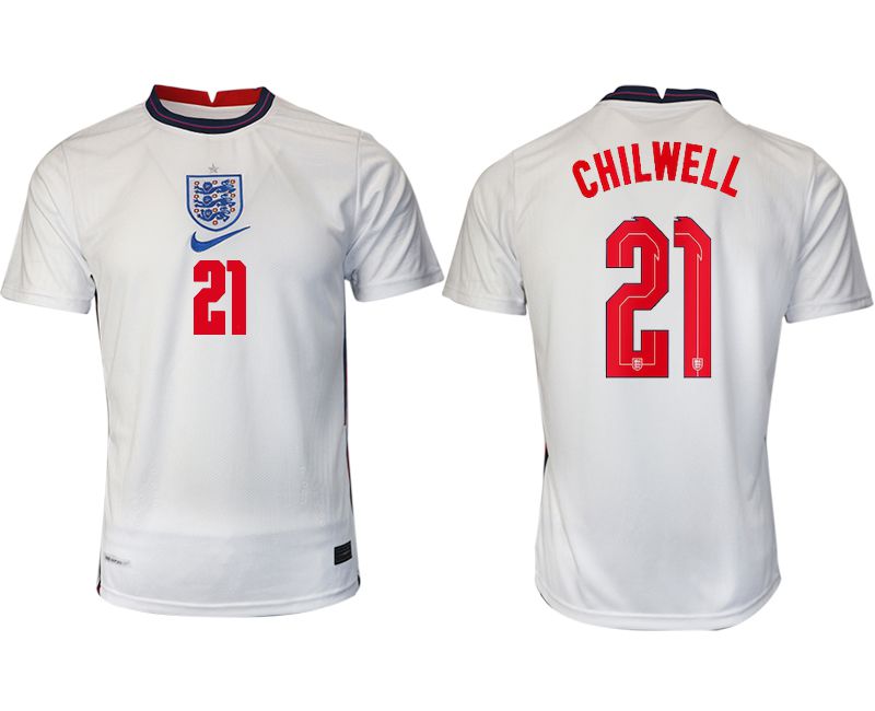 Men 2020-2021 European Cup England home aaa version white 21 Nike Soccer Jersey