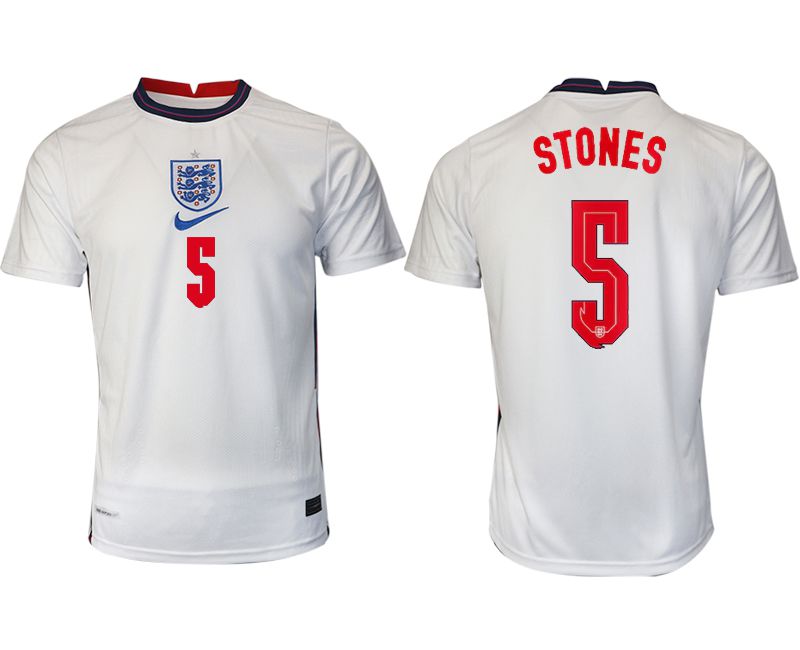 Men 2020-2021 European Cup England home aaa version white 5 Nike Soccer Jersey