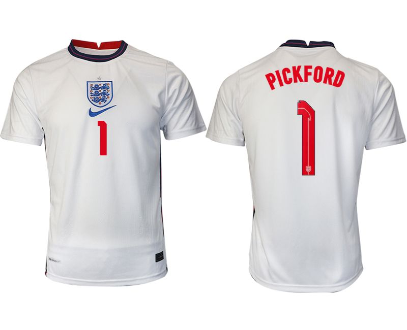 Men 2020-2021 European Cup England home aaa version white 1 Nike Soccer Jersey