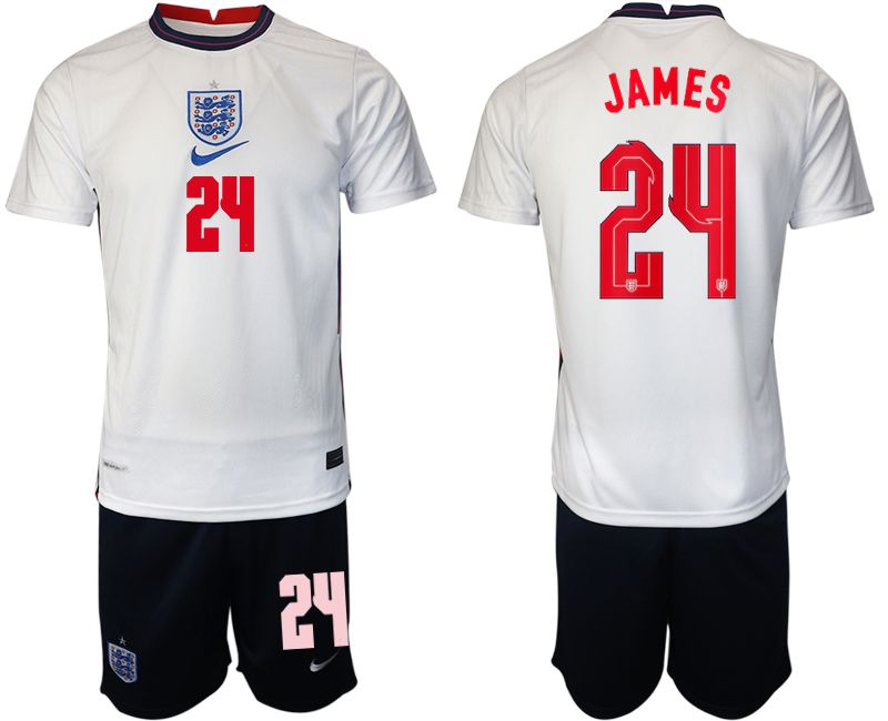 Men 2020-2021 European Cup England home white 24 Nike Soccer Jersey