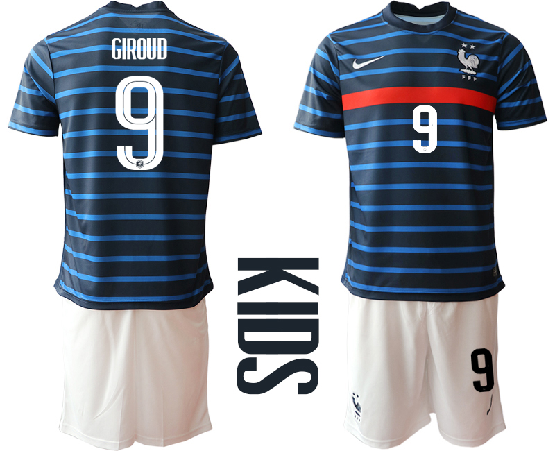 2021 France home Youth 9 soccer jerseys