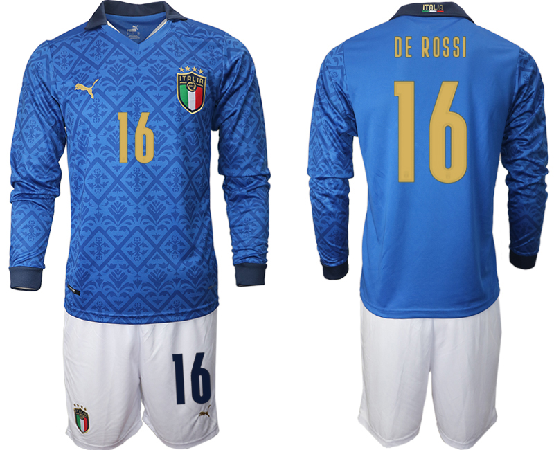 Men 2021 European Cup Italy home Long sleeve 16 soccer jerseys