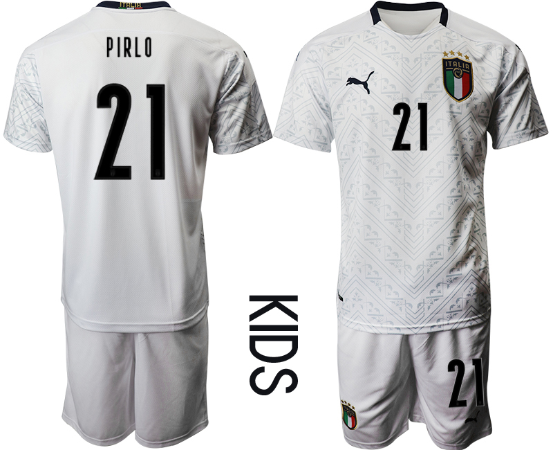 Youth 2021 European Cup Italy away white 21 Soccer Jersey