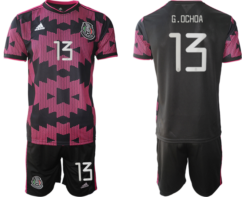 Men 2020-2021 Season National team Mexico home black 13 Soccer Jersey