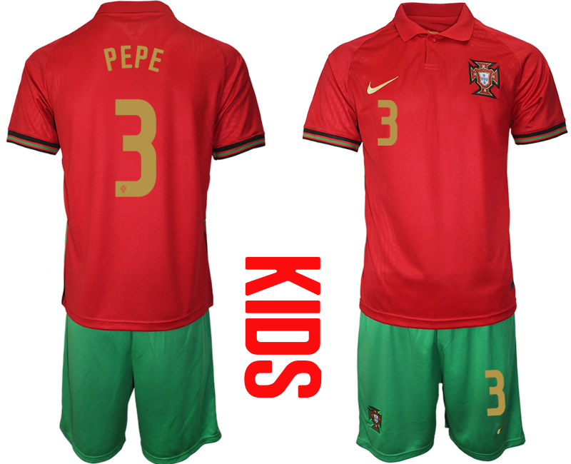 2021 European Cup Portugal home Youth 3 style 2 soccer jerseys