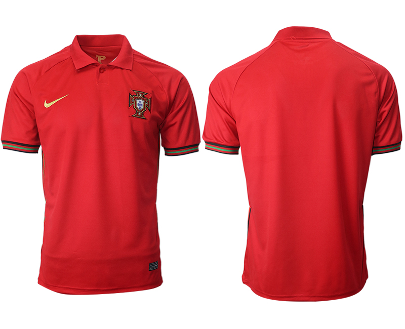 Men 2021 Europe Portugal home AAA red soccer jerseys