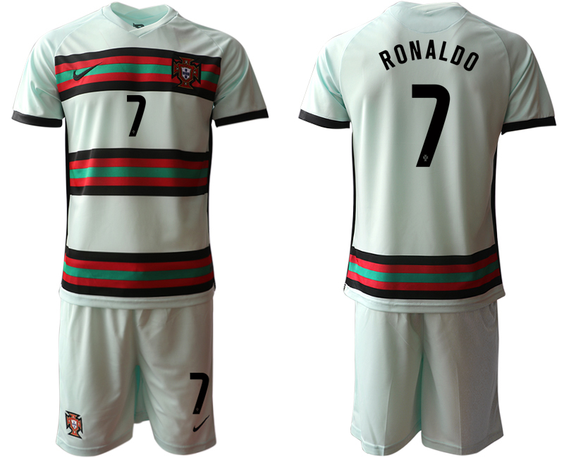 Men 2021 European Cup Portugal away grey 7 Soccer Jersey