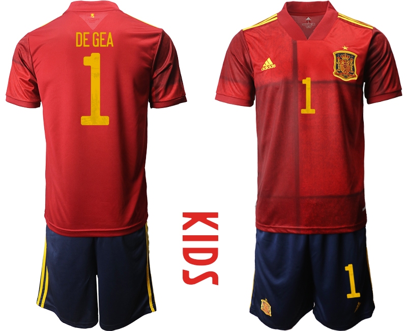 Youth 2021 European Cup Spain home red 1 Soccer Jersey