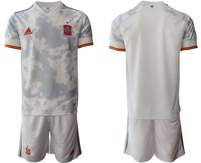 Men 2021 European Cup Spain away white Soccer Jersey