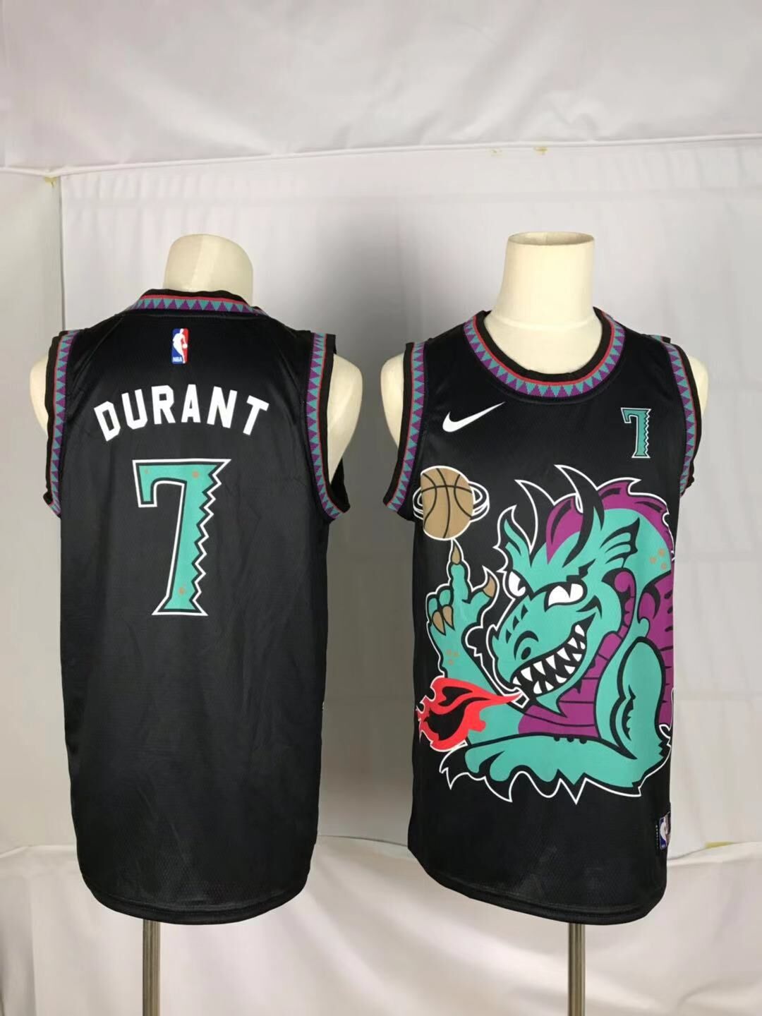 Men Brooklyn Nets 7 Durant Black dragon Nike 2021 Nike NBA Jersey