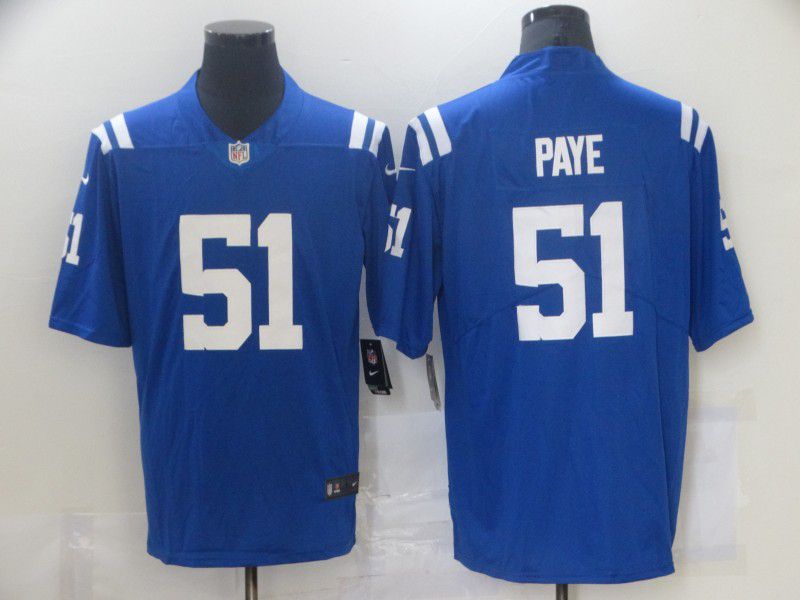 Men's Indianapolis Colts #51 Kwity Paye Royal Blue 2021 Vapor Untouchable Stitched NFL Nike Limited Jersey