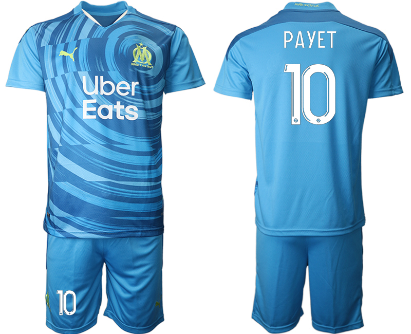 Men 2021 Olympique de Marseille away 10 soccer jerseys