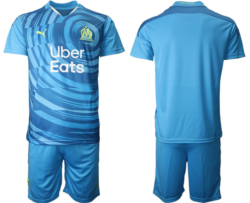 Men 2020-2021 club Olympique de Marseille away blue Soccer Jerseys