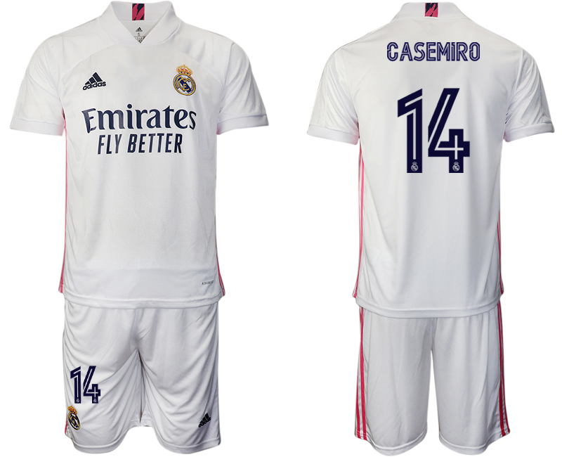 Men 2020-2021 club Real Madrid home 14 white Soccer Jerseys