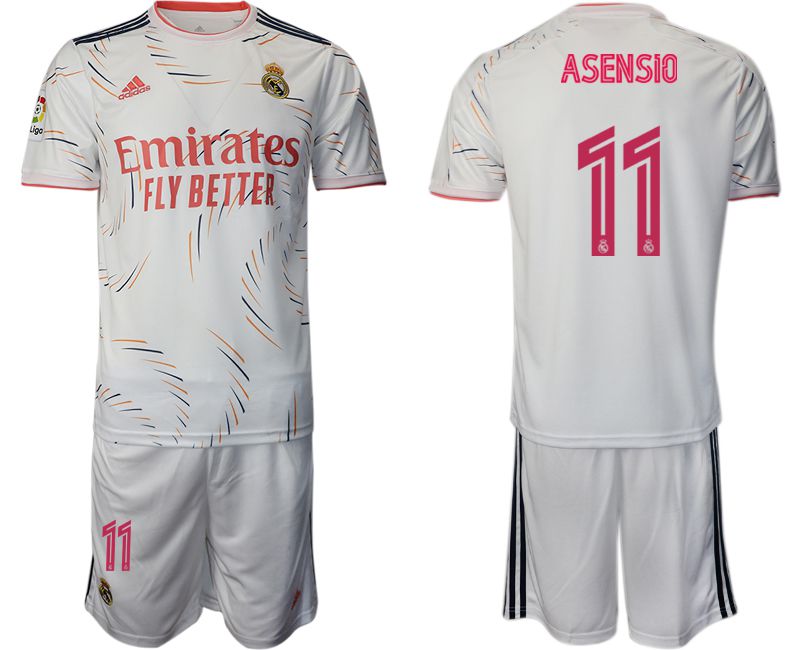 Men 2021-2022 Club Real Madrid home white 11 Adidas Soccer Jersey