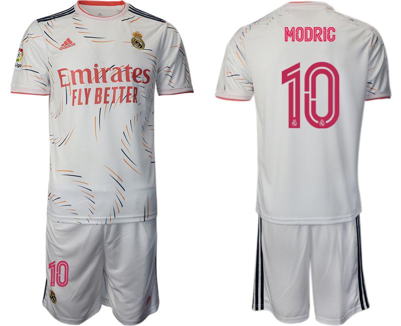 Men 2021-2022 Club Real Madrid home white 10 Adidas Soccer Jersey