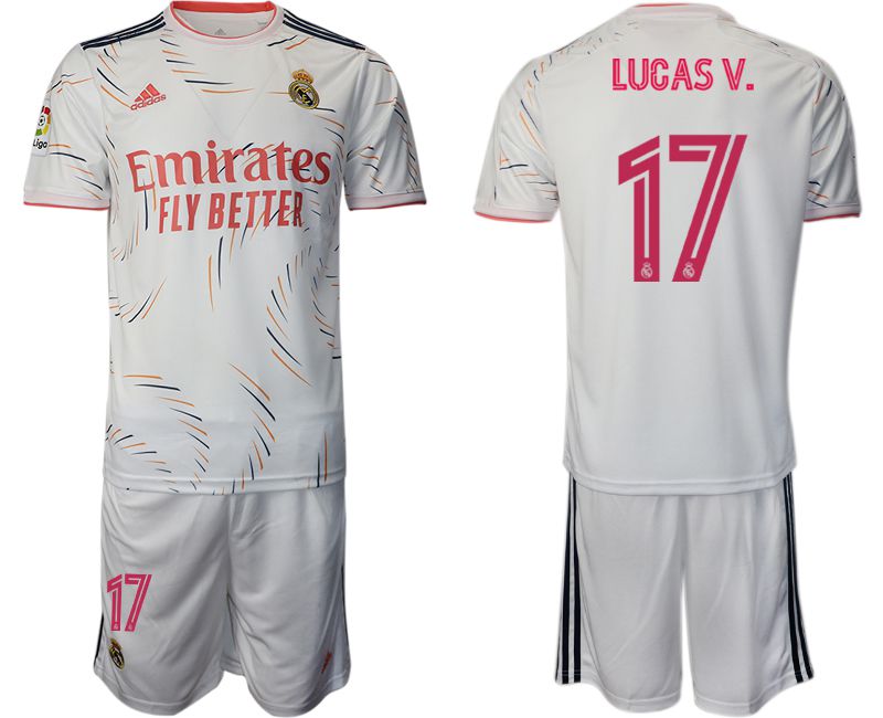 Men 2021-2022 Club Real Madrid home white 17 Adidas Soccer Jersey