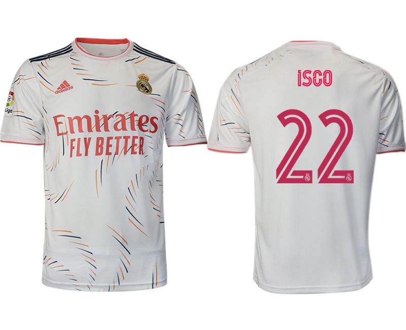 Men 2021-2022 Club Real Madrid home aaa version white 22 Adidas Soccer Jersey