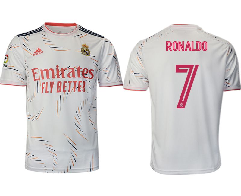 Men 2021-2022 Club Real Madrid home aaa version white 7 Adidas Soccer Jersey