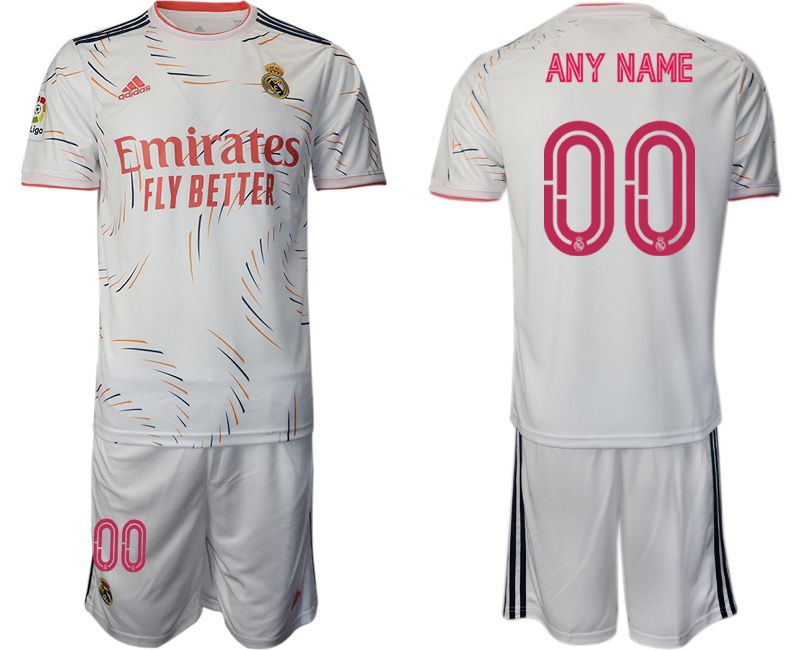 Men 2021-2022 Club Real Madrid home white customized Adidas Soccer Jersey