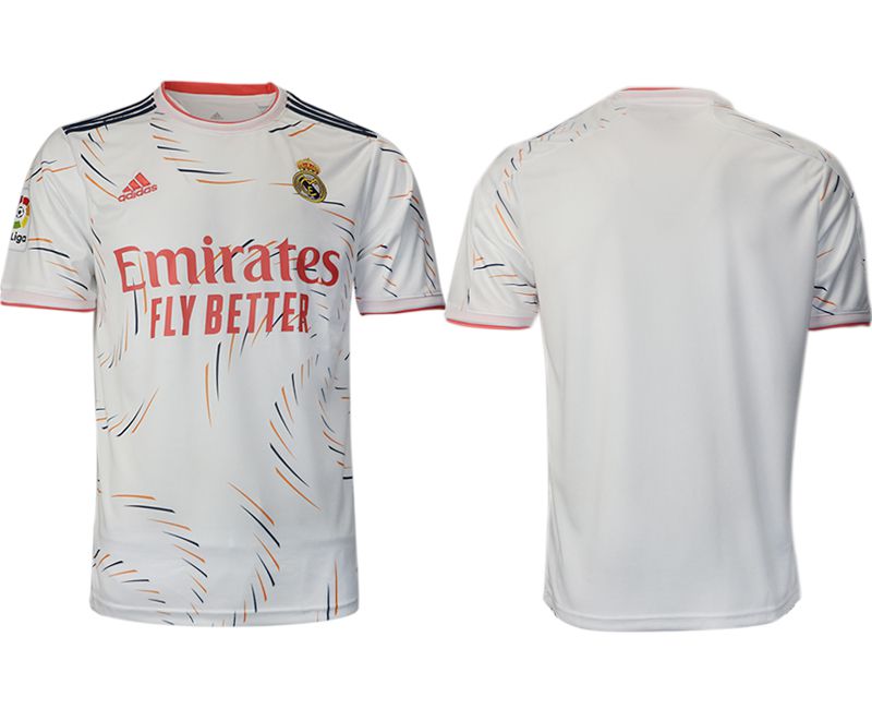 Men 2021-2022 Club Real Madrid home aaa version white blank Adidas Soccer Jersey