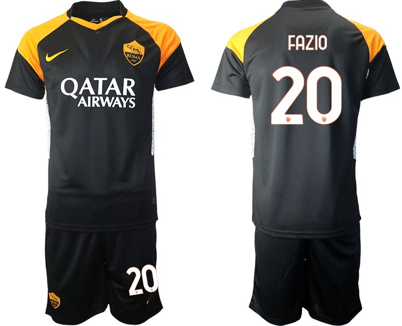 Men 2020-2021 club Rome away 20 black Soccer Jerseys