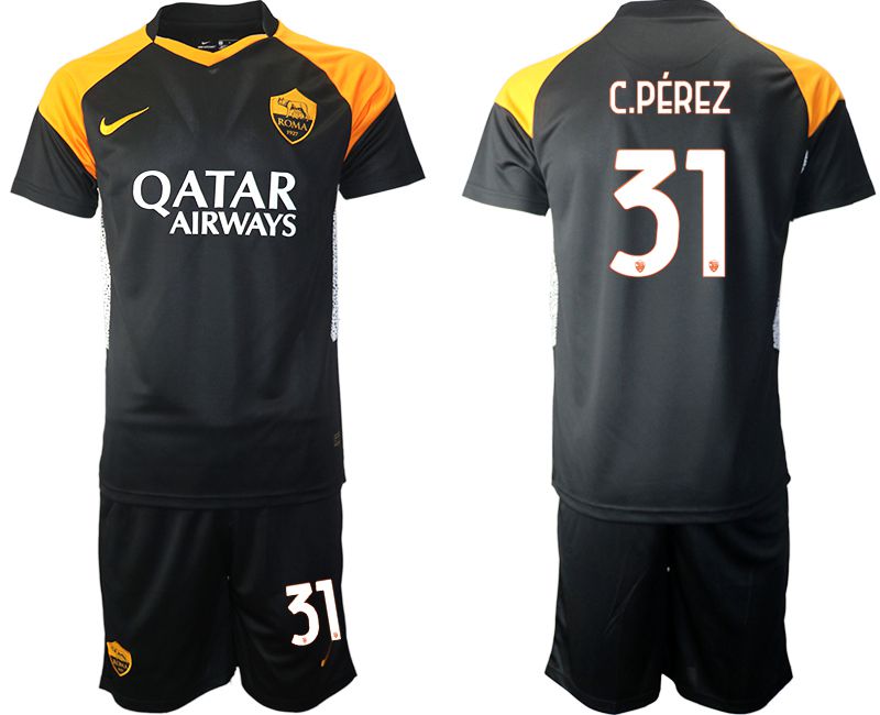 Men 2020-2021 club Rome away 31 black Soccer Jerseys