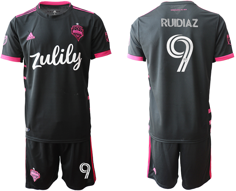 Men 2020-2021 club Seattle Sounders away 9 black Soccer Jerseys