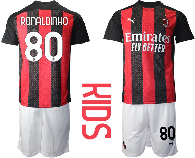 Youth 2020-2021 club AC milan home 80 red Soccer Jerseys