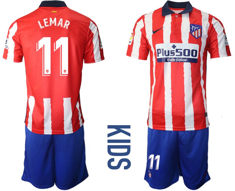 Youth 2020-2021 club Atletico Madrid home 11 red Soccer Jerseys