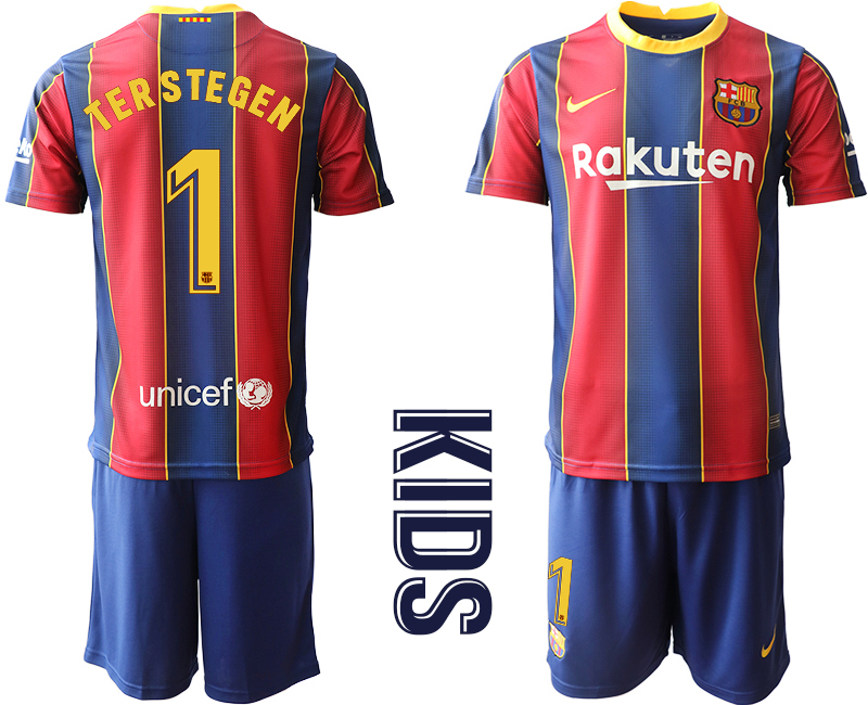 Youth 2020-2021 club Barcelona home 1 red Soccer Jerseys