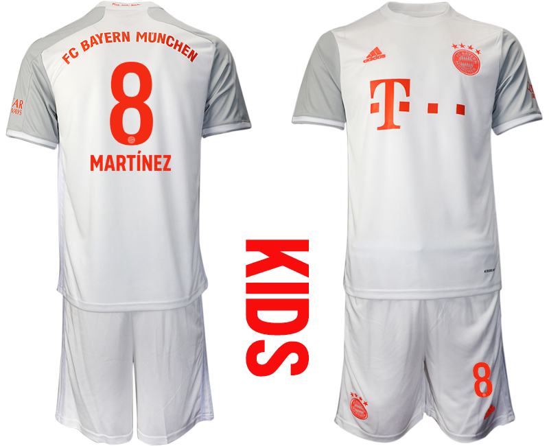 Youth 2020-2021 club Bayern Munich away white 8 Soccer Jerseys