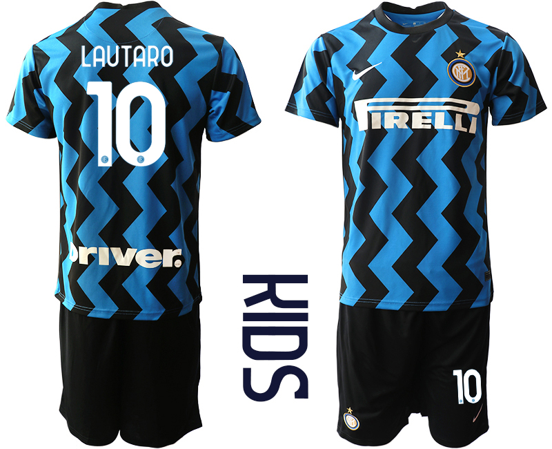 Youth 2020-2021 club Inter Milan home 10 blue Soccer Jerseys