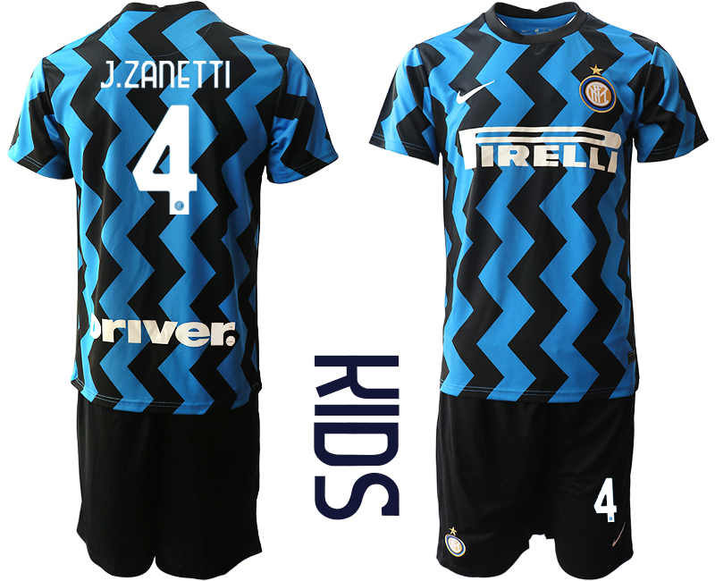 Youth 2020-2021 club Inter Milan home 4 blue Soccer Jerseys