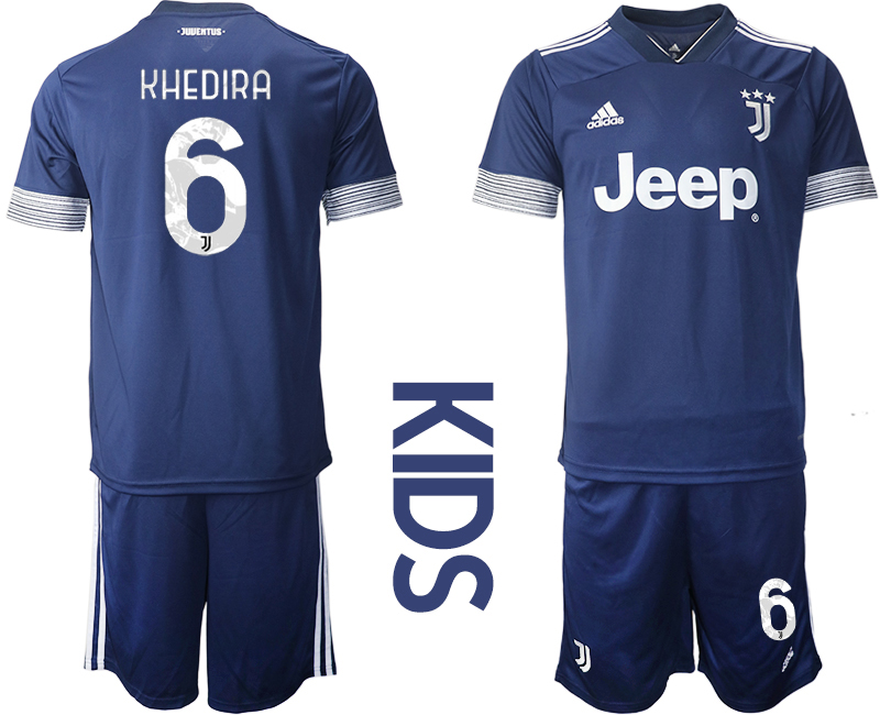 Youth 2020-2021 club Juventus away blue 6 Soccer Jerseys