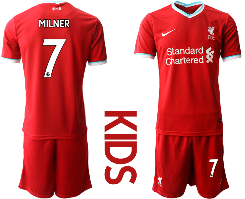 Youth 2020-2021 club Liverpool home 7 red Soccer Jerseys