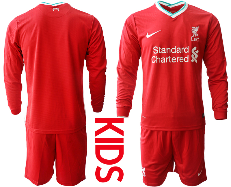 2021 Liverpool home long sleeves Youth soccer jerseys