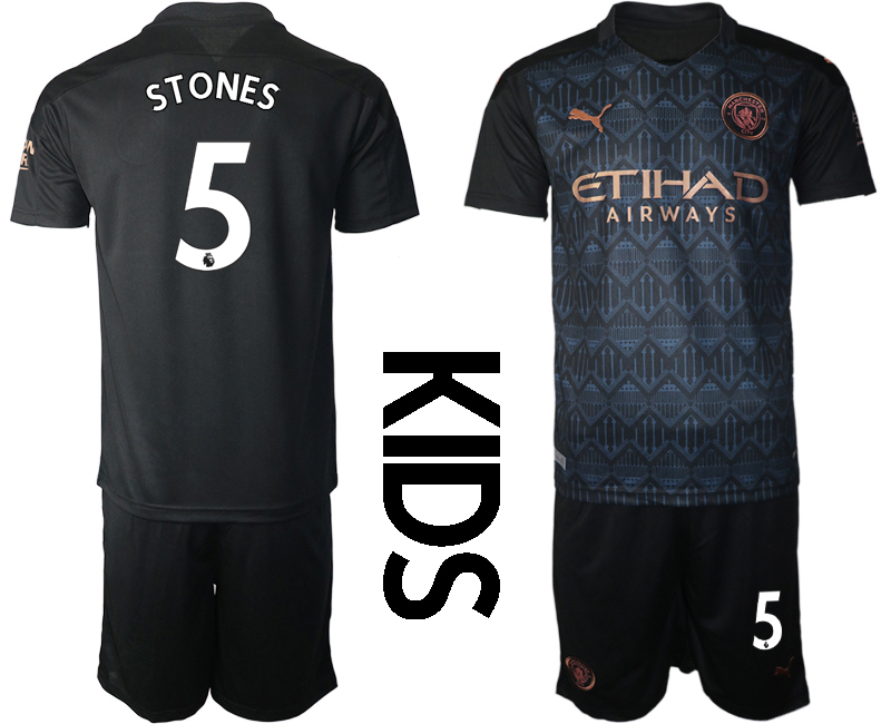 Youth 2020-2021 club Manchester City away black 5 Soccer Jerseys