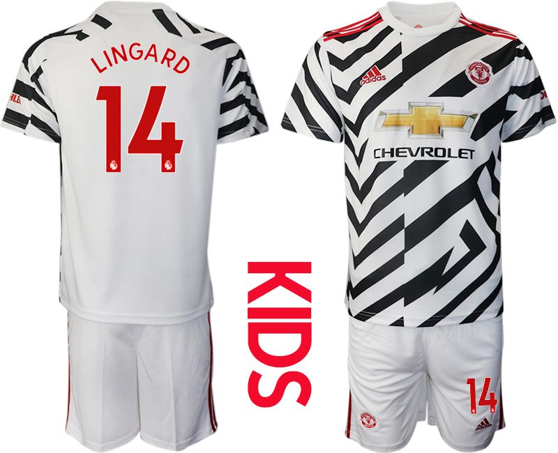 Youth 2020-2021 club Manchester united away 14 white Soccer Jerseys