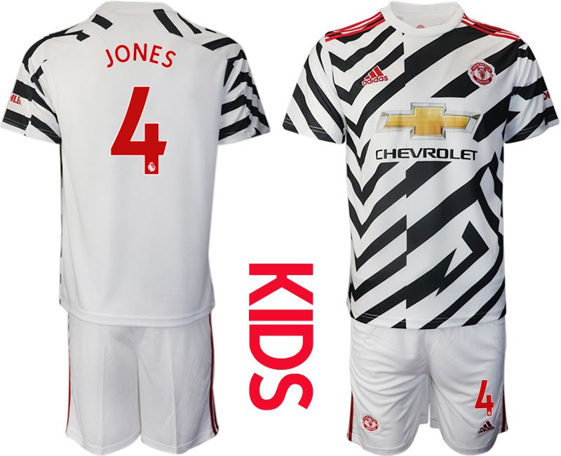 Youth 2020-2021 club Manchester united away 4 white Soccer Jerseys