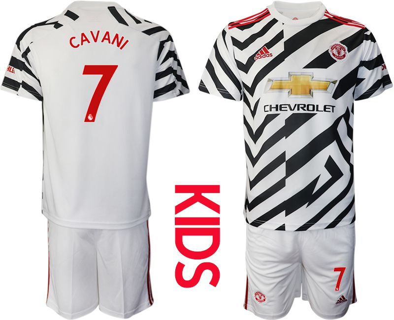 Youth 2020-2021 club Manchester united away 7 white Soccer Jerseys